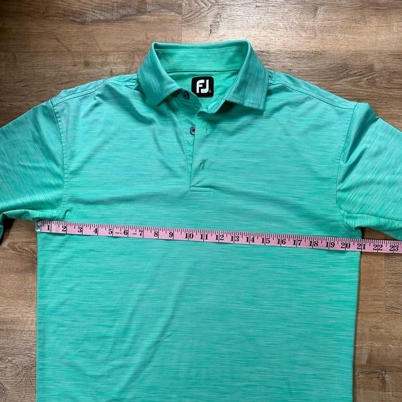 Foot Joy Mens Polo Collared 1/4 Button Golf Shirt Teal Green Sz Small - Picture 6 of 10